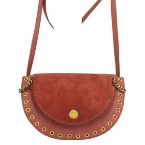 Chloe Rust Crossbody Bag with Gold Detailing